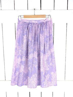 Vintage lavender purple Hawaiian luau cotton skirt